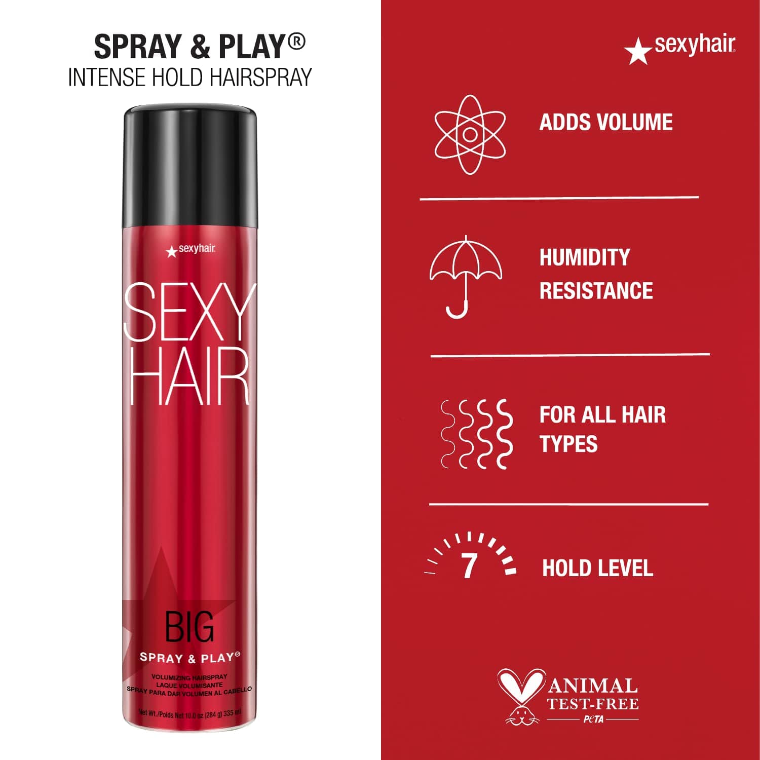 Sexy Hair Big Spray & Play Volumizing Hair Spray 10oz Hair Spray