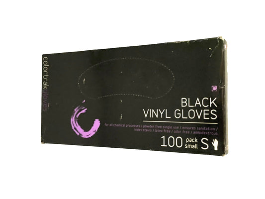 Disposable Gloves Color Track Black Vinyl Small 100 pk Disposable Gloves