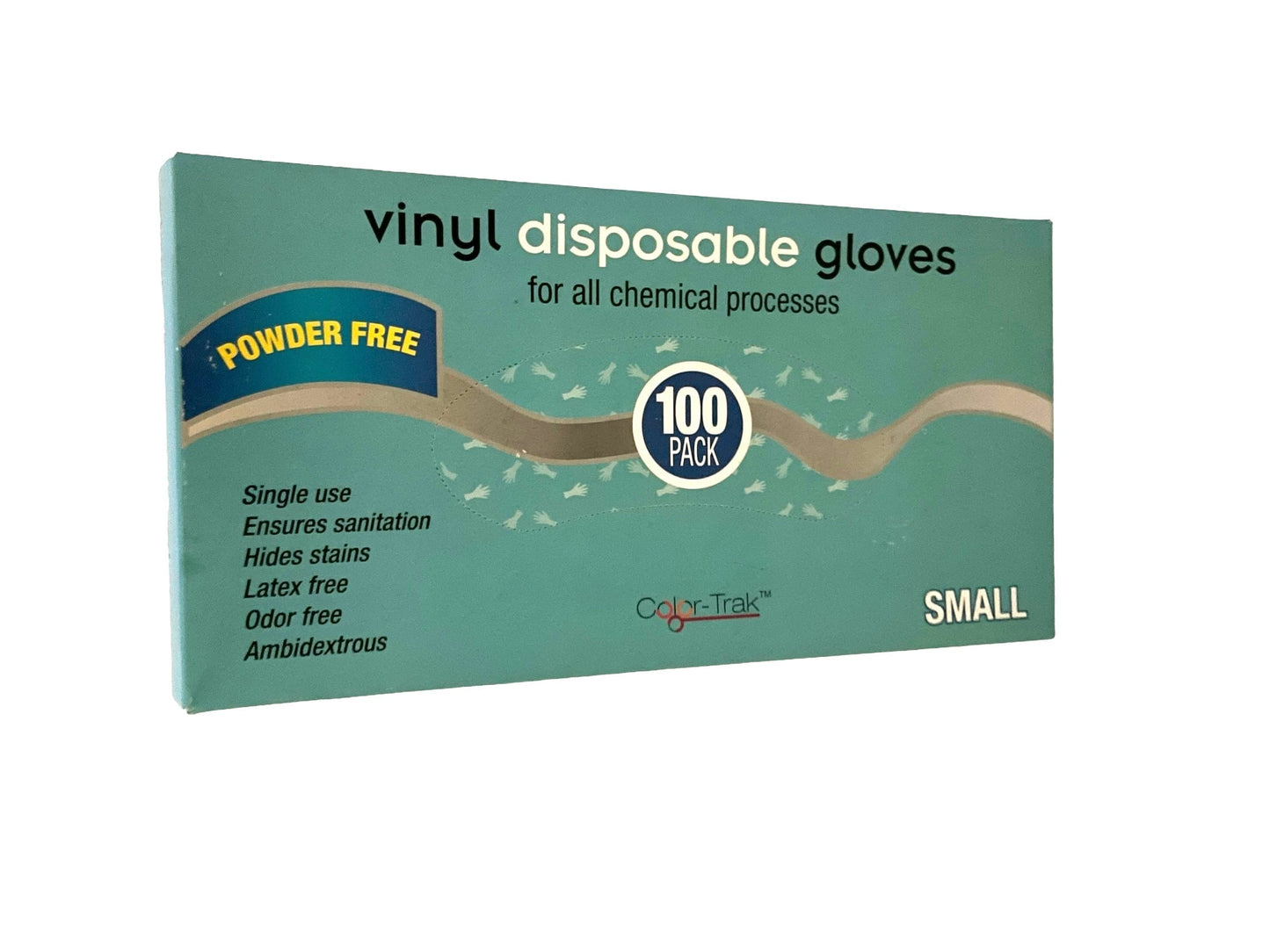 Disposable Gloves Vinyl Color Trak Latex Free Small 100 pk Disposable Gloves