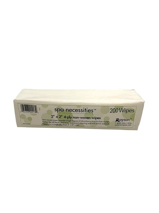 Spa Necessities 2” x 2” 4-Ply Non Woven 200 Wipes Health & Beauty