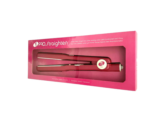 T3 Pro Straighten Pink Flat Iron Tourmaline Ionic Ceramic 1” Flat Iron