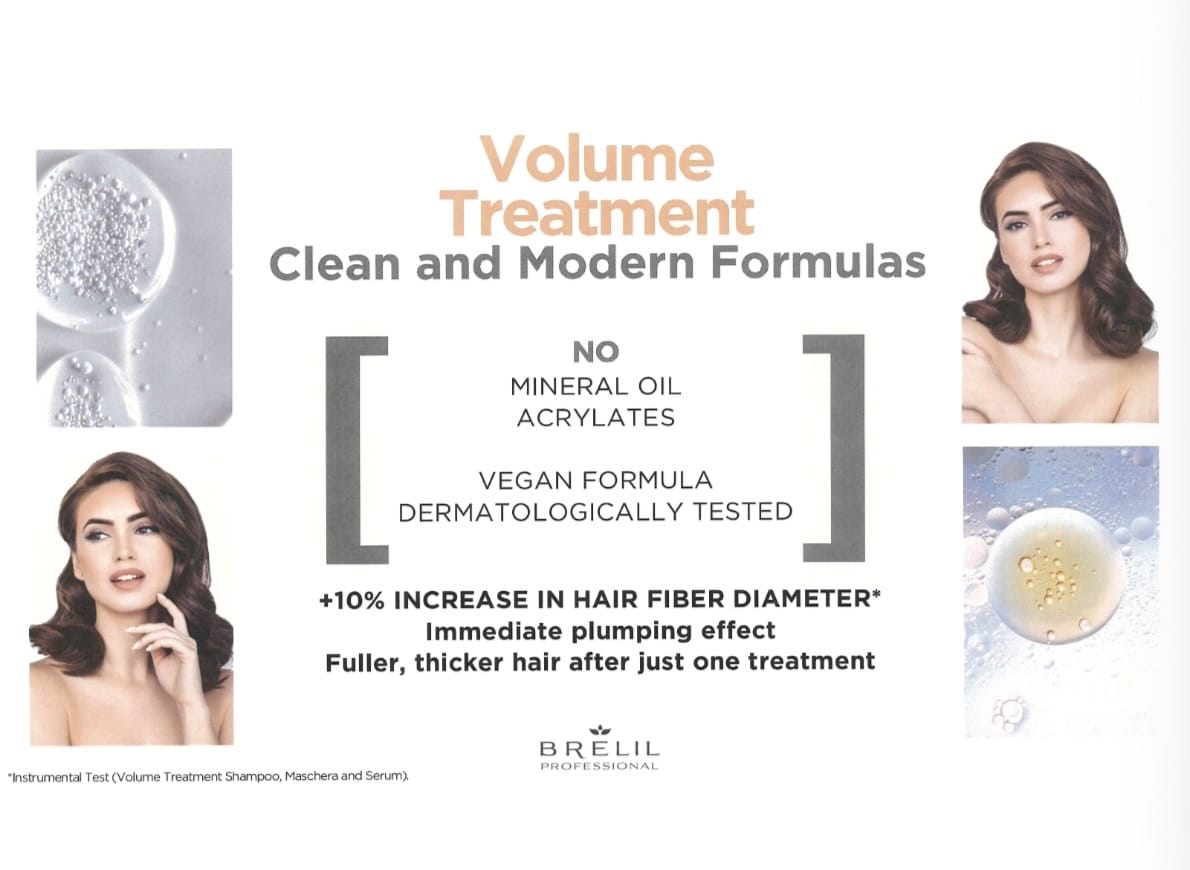 Volume & Plump Hair With Amino & Bitotin Brelil Shampoo, Mask & Serum For Fine & Thinning Hair