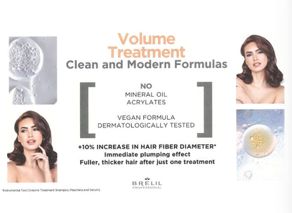 Volume & Plump Hair With Amino & Bitotin Brelil Shampoo, Mask & Serum For Fine & Thinning Hair
