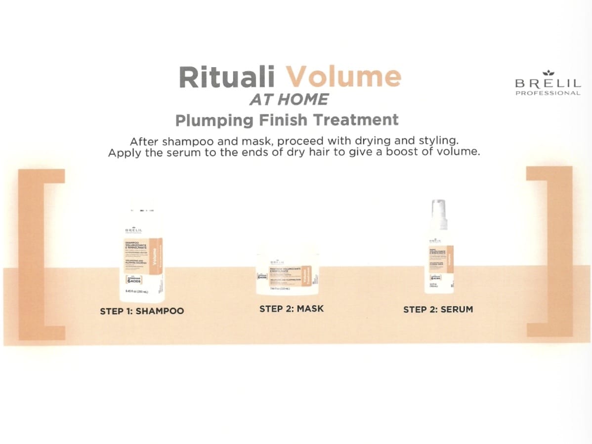 Volume & Plump Hair With Amino & Bitotin Brelil Shampoo, Mask & Serum For Fine & Thinning Hair