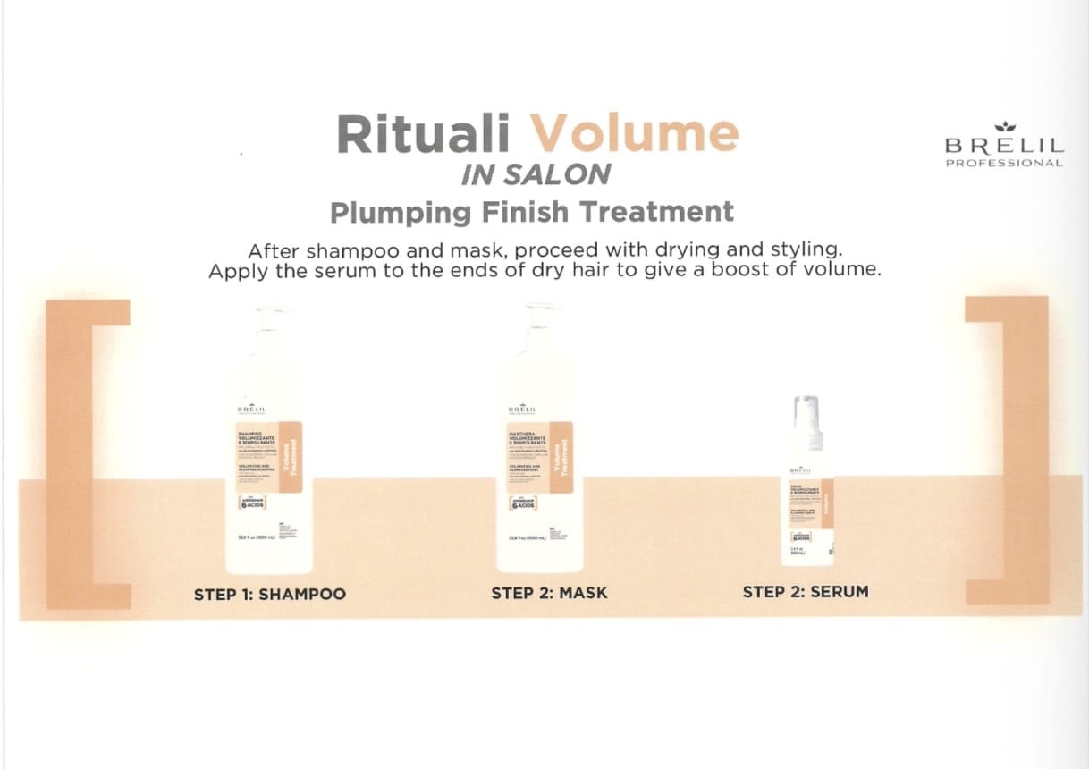 Volume & Plump Hair With Amino & Bitotin Brelil Shampoo, Mask & Serum For Fine & Thinning Hair