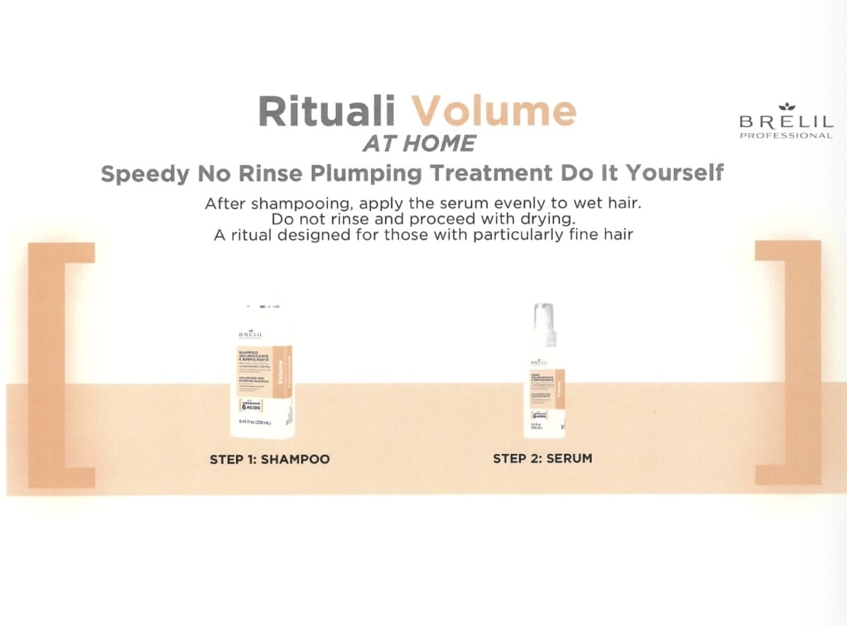 Volume & Plump Hair With Amino & Bitotin Brelil Shampoo, Mask & Serum For Fine & Thinning Hair
