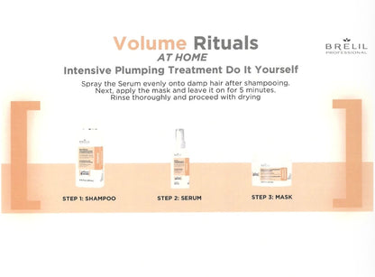 Volume & Plump Hair With Amino & Bitotin Brelil Shampoo, Mask & Serum For Fine & Thinning Hair
