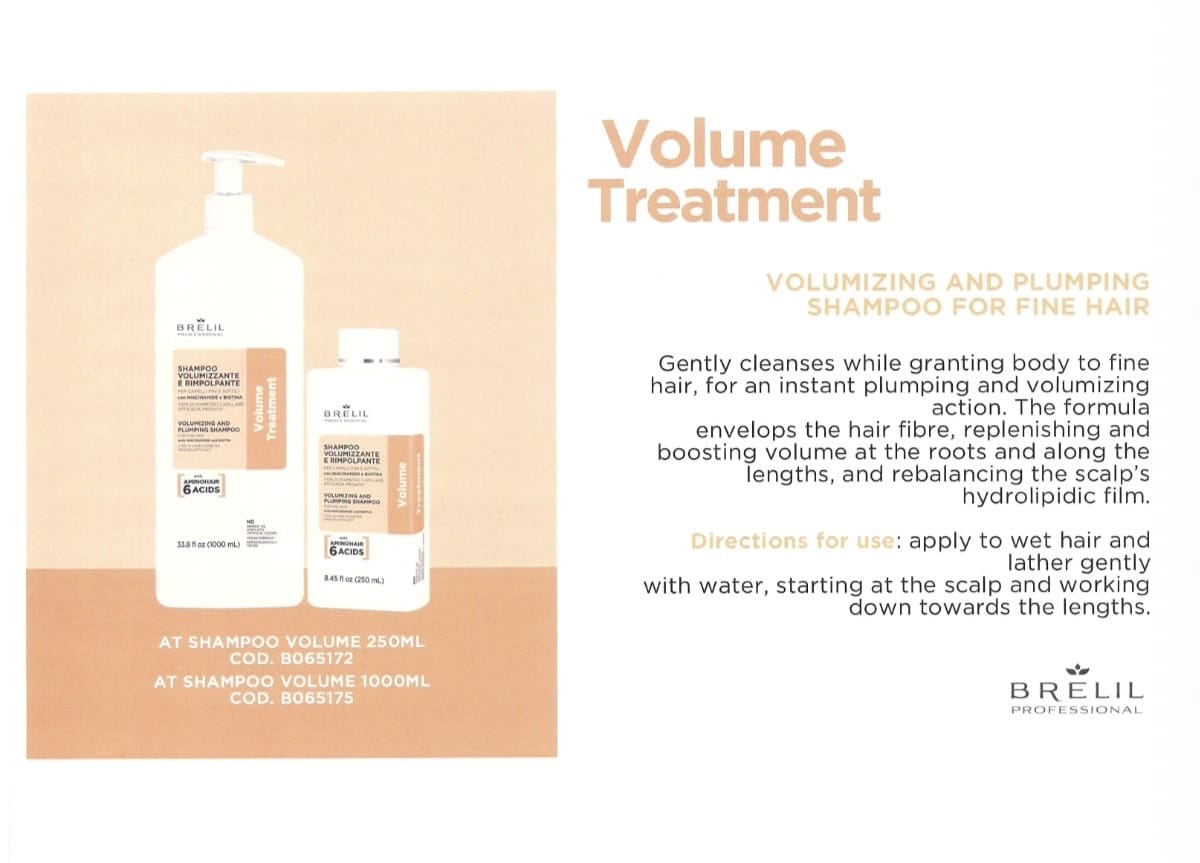 Volume & Plump Hair With Amino & Bitotin Brelil Shampoo, Mask & Serum For Fine & Thinning Hair
